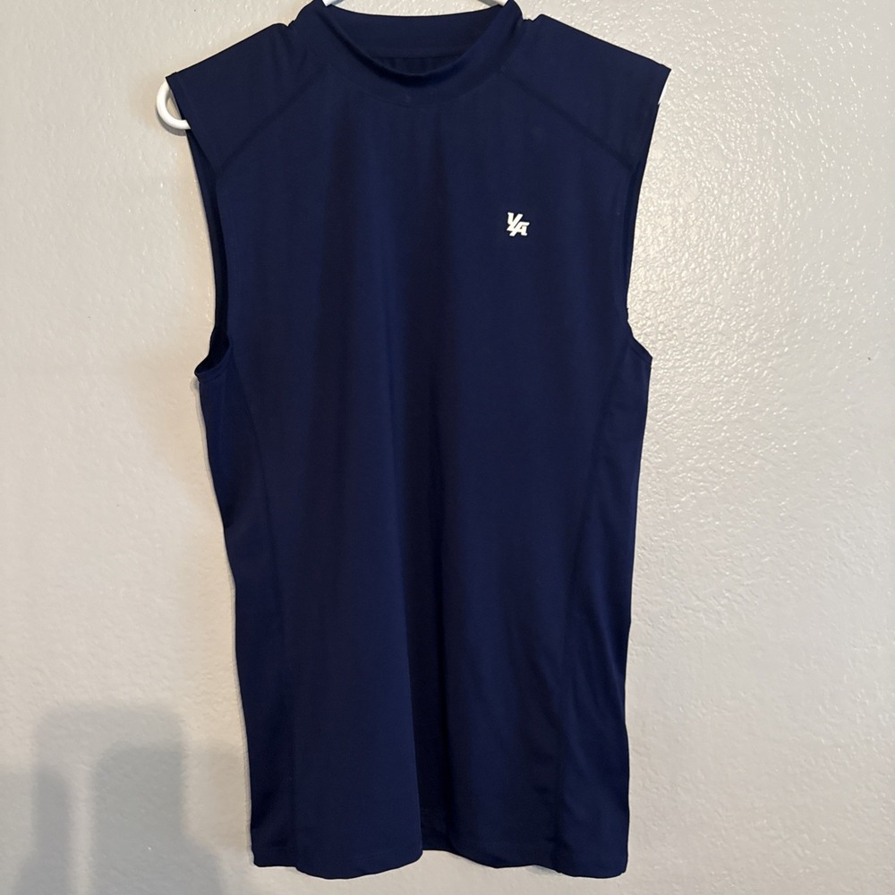 YoungLA Men's Model 315 Compression Workout Shirt Sleeveless Navy Blue Size XL